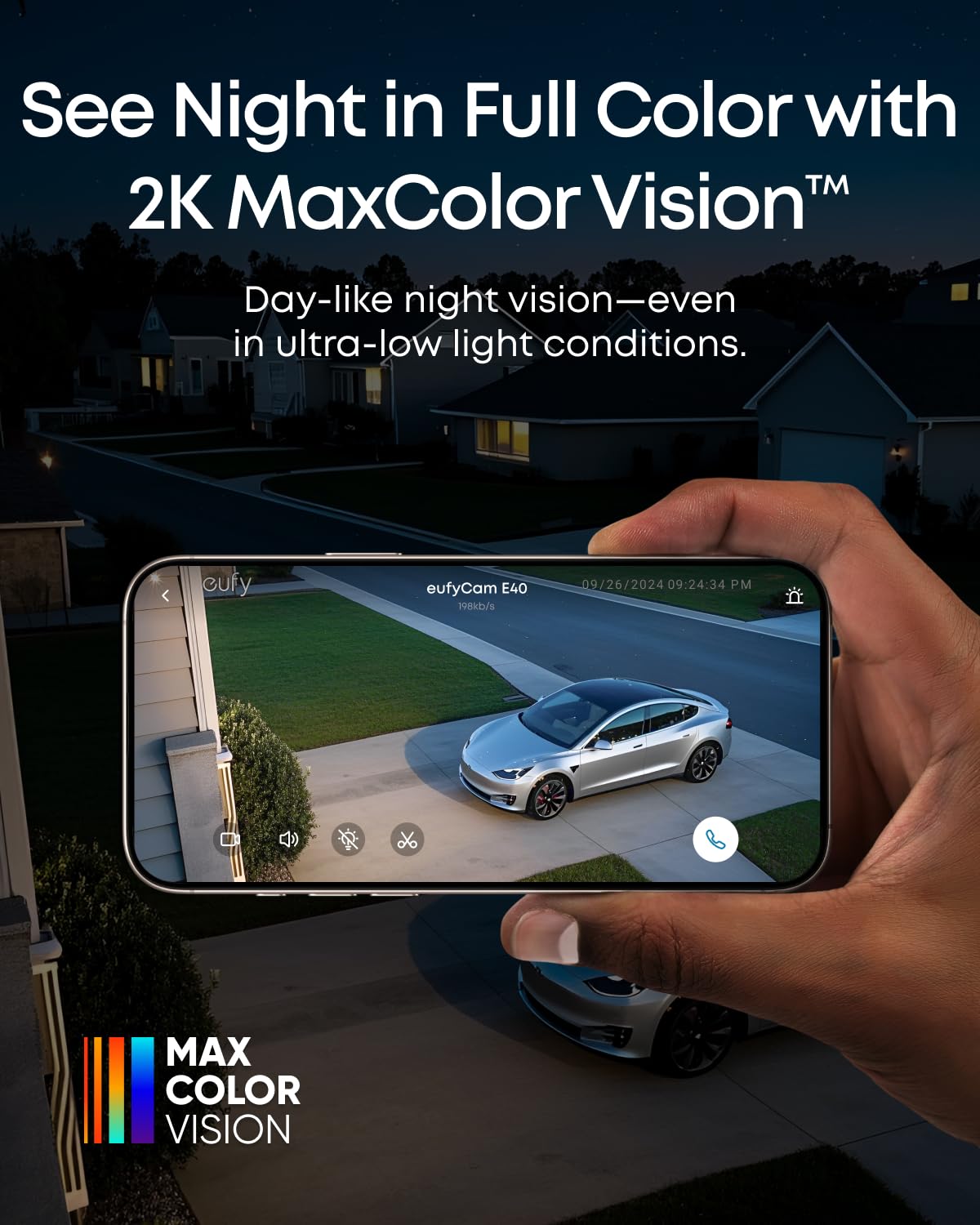 eufy Security eufyCam E40 Add-On Camera, Outdoor Wireless Solar Security Camera, 2K with Integrated Solar Panel, MaxColor Night Vision, Face