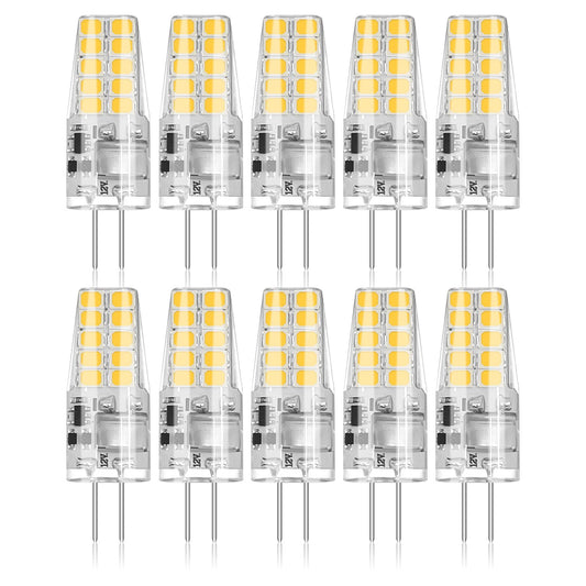 BUBO 10 Pack G4 LED Bulb 2W Equivalent 30W 3000K Warm White 250 Lumens 360°Beam Angle, T3 Halogen Bulb Replacement Landscape Bulbs, AC/DC 12V Led