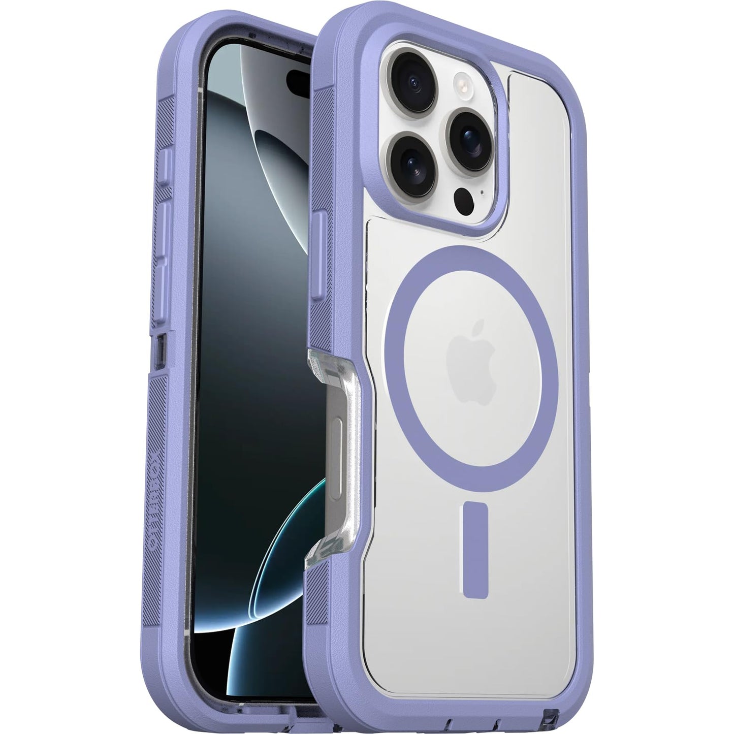 OtterBox Defender XT Clear iPhone 16 Pro Case, Lavender Haze - Clear/Purple US Military MIL Standard