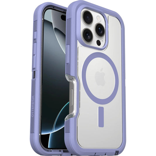 OtterBox Defender XT Clear iPhone 16 Pro Case, Lavender Haze - Clear/Purple US Military MIL Standard