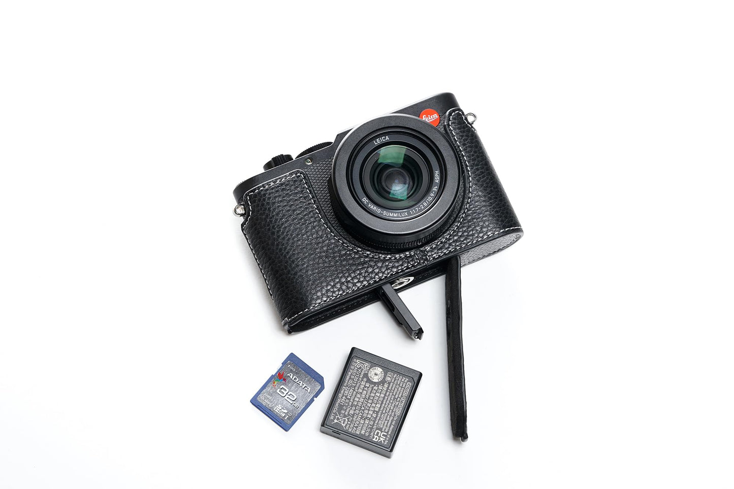 BMAOLLONGB D-Lux 8 Camera Case, Handmade Genuine Real Leather Half Camera Case Bag Cover for Leica D-Lux 8 Camera Bottom Opening Version + Hand Strap
