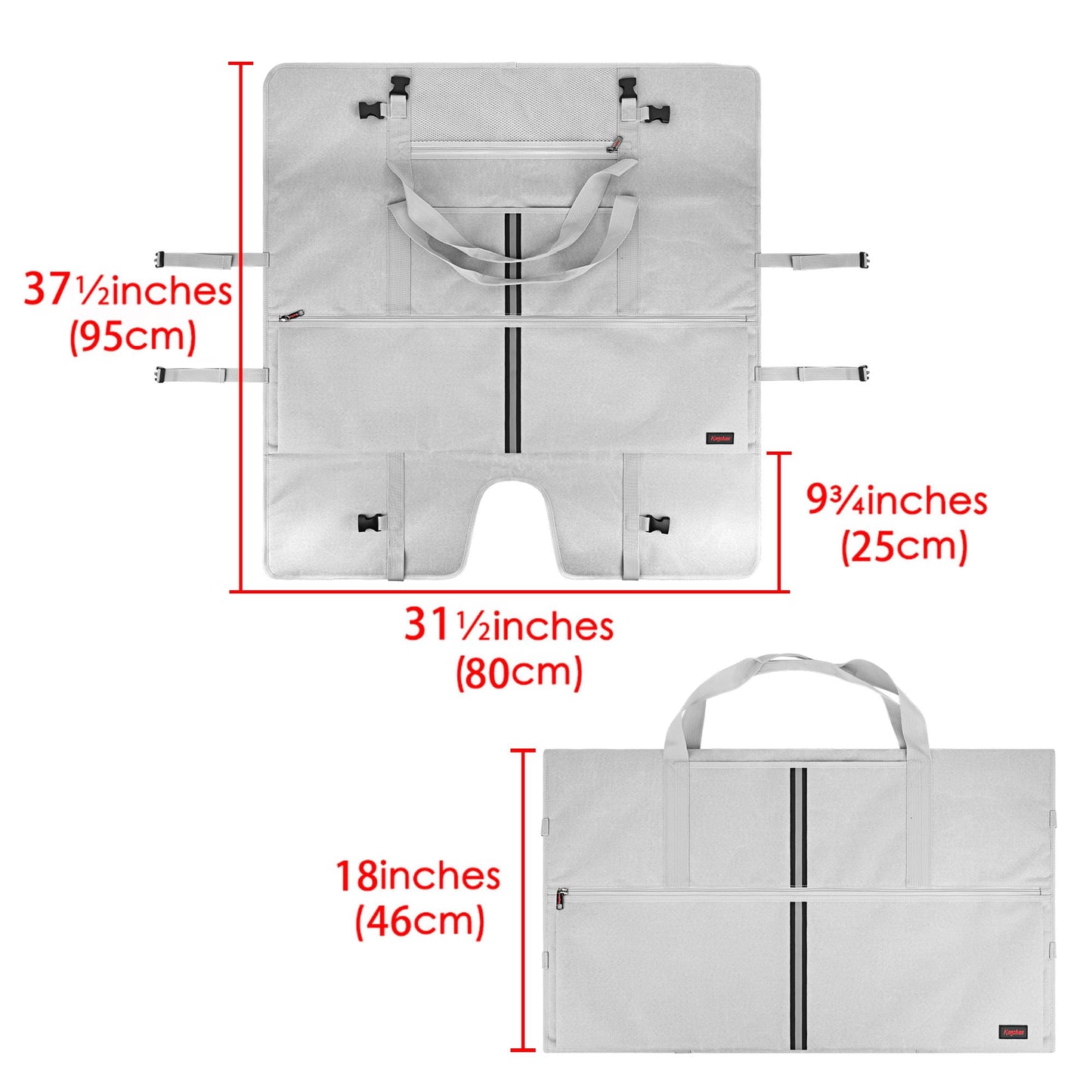 Kingshion 32 Inch Monitor Carrying Case, Travel Protective Bag for LCD Screens with Padded Velvet Lining, Waterproof & Shockproof Design-Light Gray