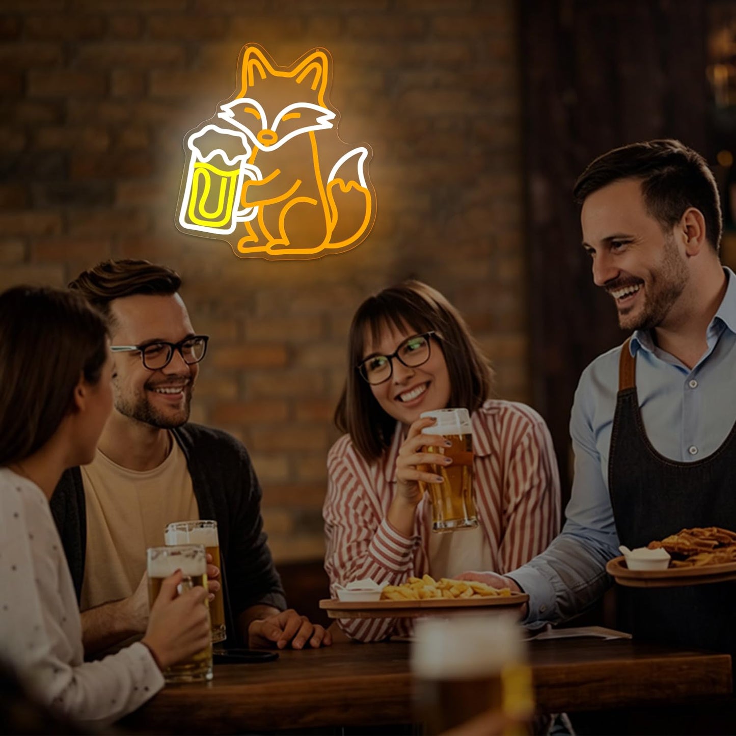 Fox Neon Sign for Wall Decor Dimmable LED Sign Fox Night Light for Bedroom Bar Decor Gifts for Women