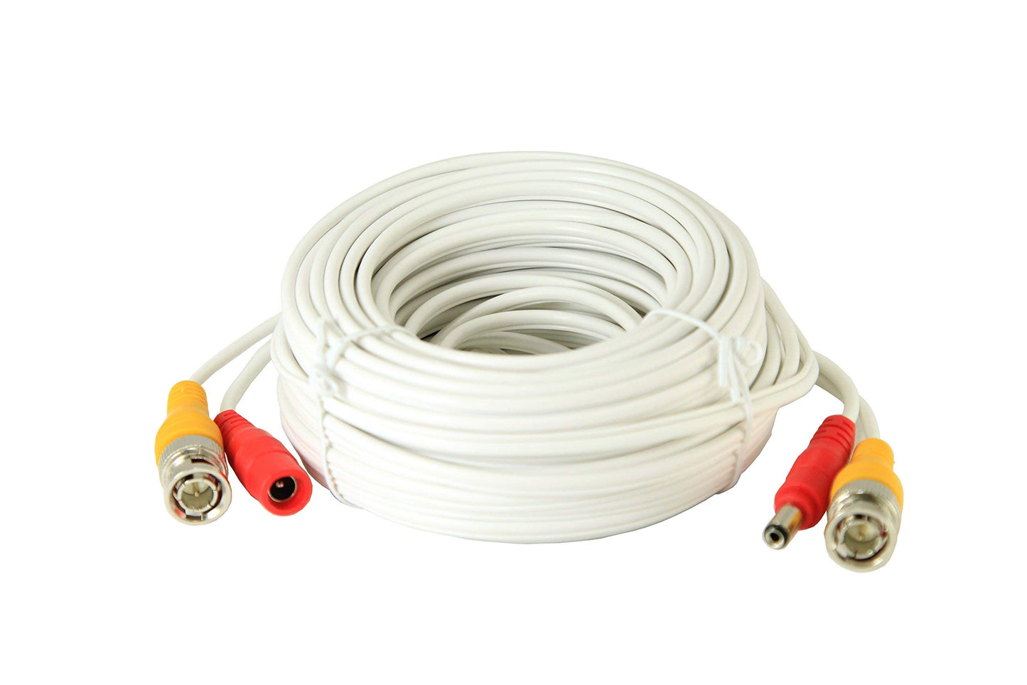 InstallerCCTV 60ft All-in-One Video HD-TVI HD-CVI AHD Analog 1080p Premade Cable for CCTV Security Cameras - White