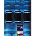 rosykite RGB+CCT Outdoor Wall Light 3 Pack, App Control Up Down Wall Sconce, Color Changing 2700K-6500K Exterior Lighting, Waterproof Aluminum LED