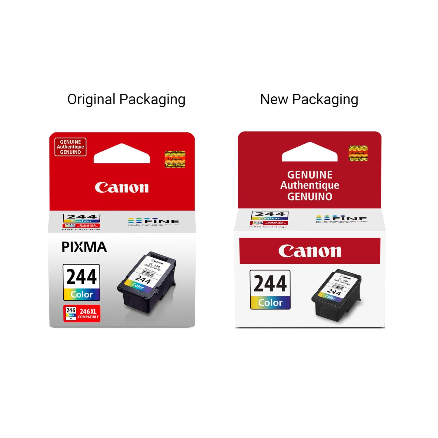 Canon CL-244 Genuine Color Ink Cartridge, Compatible with iP2820, MX492, MG2420/2520/2920/2922/2924/3020/2525, TS3120/302/302a/202/4520/3320