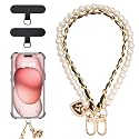 TiMOVO Stylish Phone Wrist Strap with Beaded Design, Detachable Wristlet for Phone Case with Tether Tab, Hands-Free Charm Bracelet Strap for Women