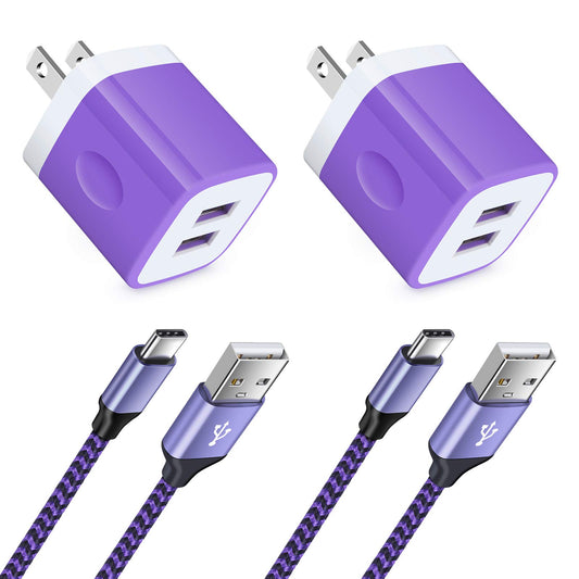 Phone Charger Plug for Samsung Galaxy S26 S26+ S26 Ultra S25 S24 M17e F70e A07 Z Trifold, Google Pixel 10a 10 Pro 10 9 8, 2 Dual Wall Charger Block