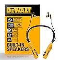 DEWALT Heavy Duty 2-in-1 Neckband Bluetooth Headphones w/Built-in Speakers, Jobsite Wearable Speaker & Around Neck Headphones, Wireless Bluetooth