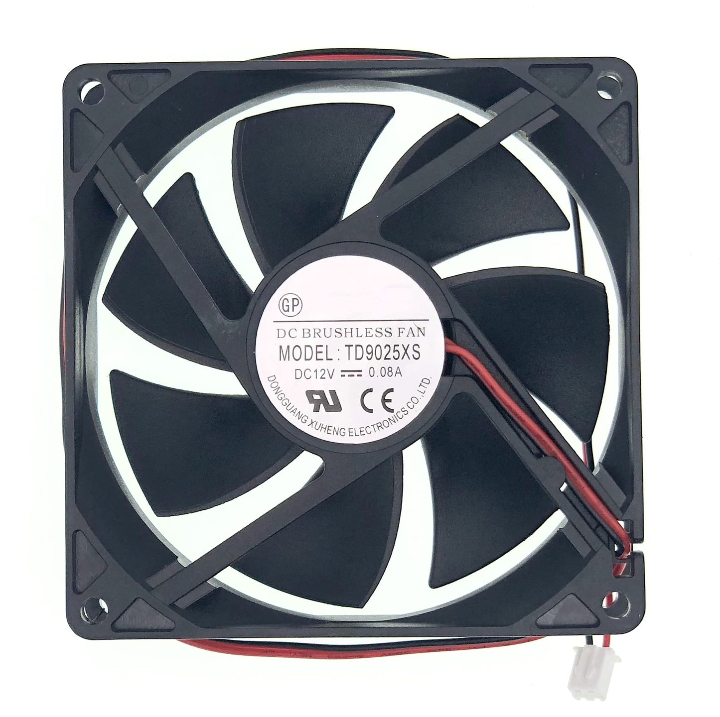 New Cooling Fan for TONON TD9025XS, DC 12V 0.08A 9025 9CM Size:90x90x25mm 2-Pin 2-Wire Silent Cooling Fan.