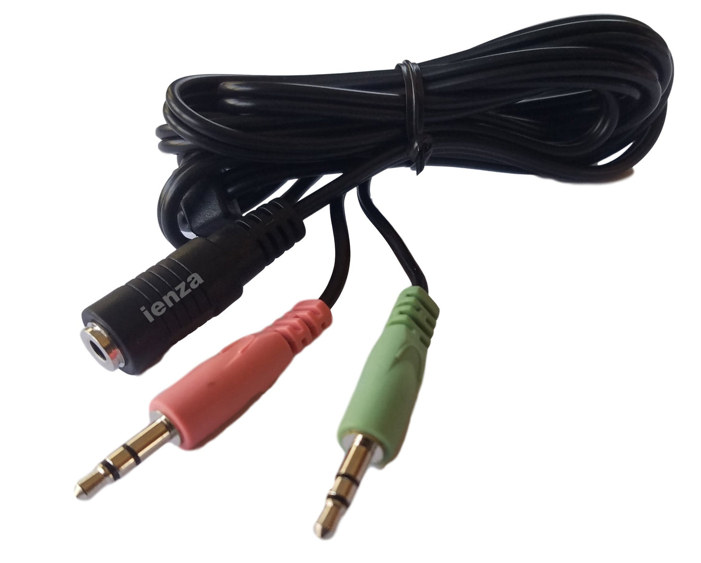 ienza 6FT Long USB External Stereo Sound Adapter (with Separate Mic/Headphone Jacks) to 3.5mm Female Adapter Cable : 2x3.5mm Male to 3.5mm Female