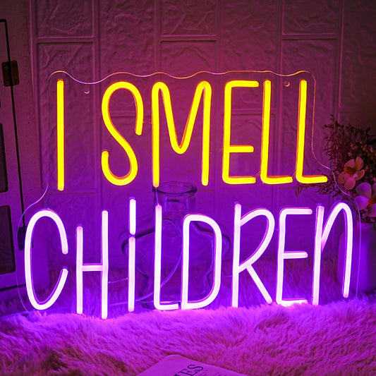 LMSIGNLY I Smell Children Neon Sign for Wall Decor Halloween Neon Light Colorful LED Neon Sign USB Powered LED Neon Light for Bedroom Shop Hotel Bar