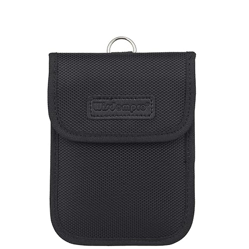 Wisdompro RFID Key FOB Protector for Car Key Signal Blocking; WP4694 Faraday Bag for Anti-Hacking, Anti-Theft Pouch - Black