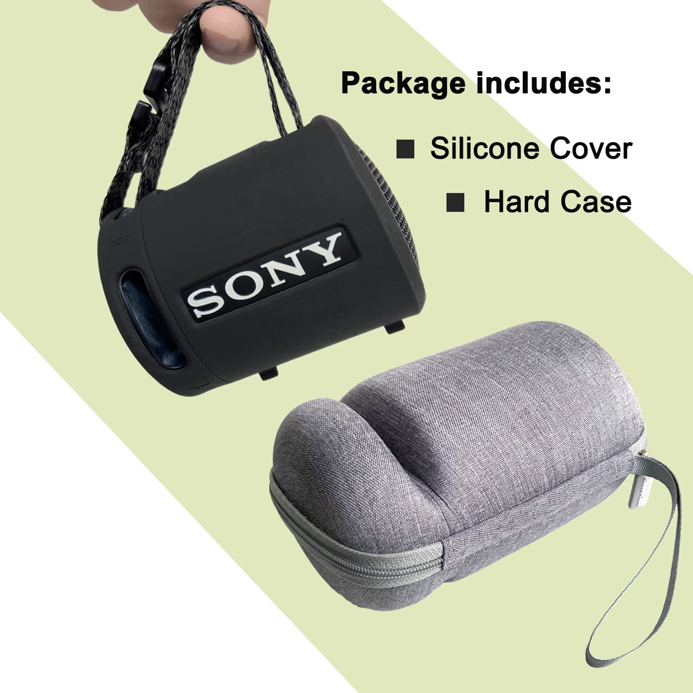 RAWECUD Silicone Cover and Hard Case for Sony SRS-XB13/XB100 Extra BASS Wireless Portable Compact Speaker, Carrying Cover Case for Sony SRS XB13