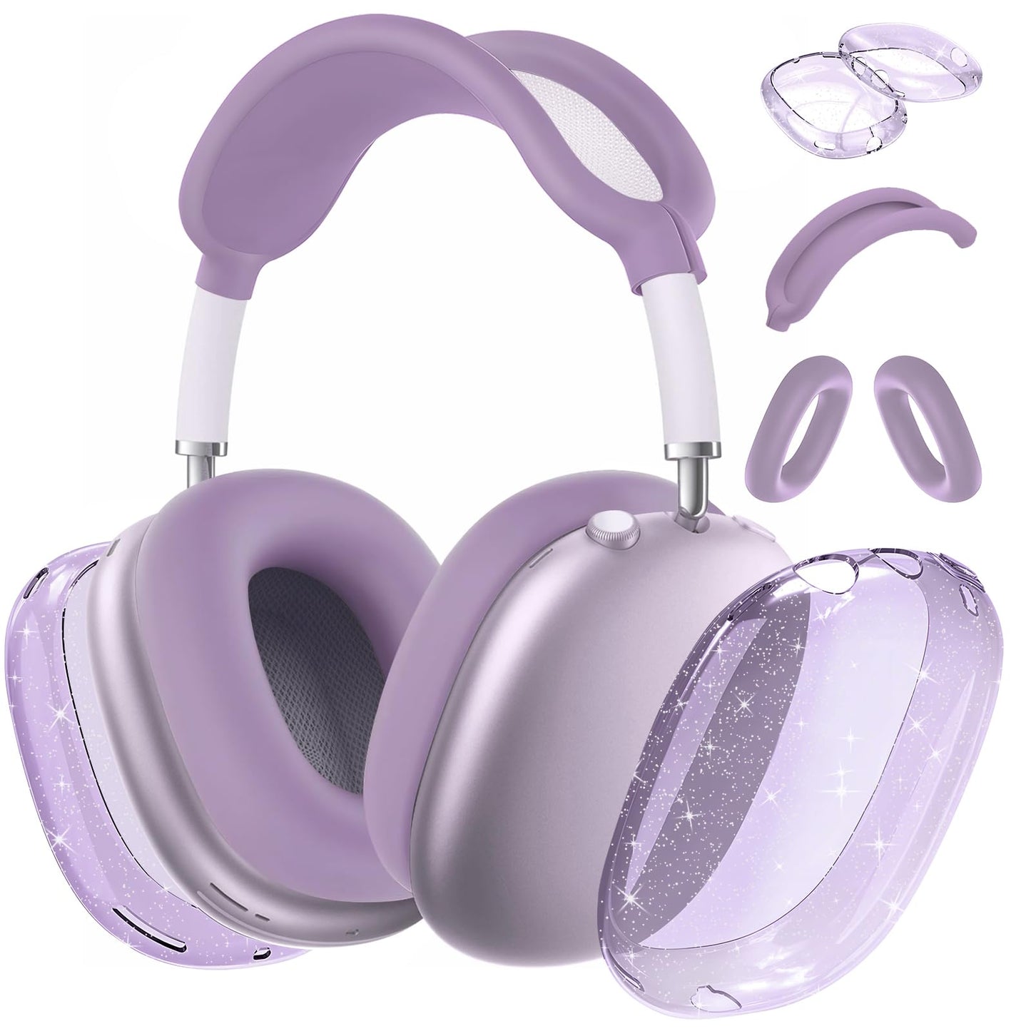 Aiaabq for AirPods Max case Cover,Anti-Scratch Ear Pad Case Cover/Ear Cups Cover/Headband Cover for AirPods Max. Clear Soft TPU and Silicone,Skin