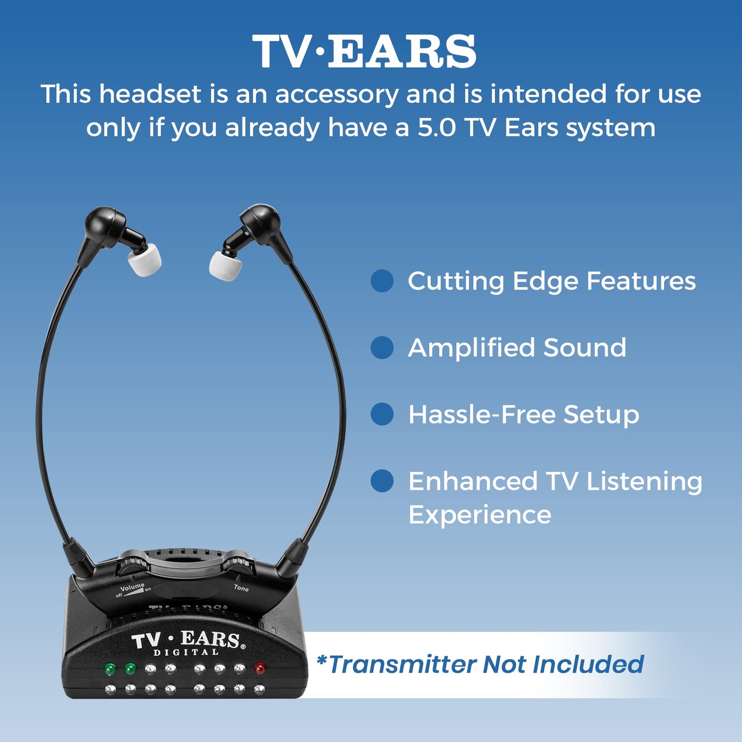 TV · EARS Additional Wireless Headset Compatible with all 5.0 Analog and Digital TV Ears Headset Systems, Ideal for Seniors & with Hearing