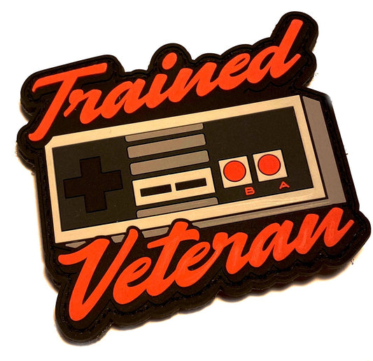 The Trained Veteran Game Controller Retro Classic 3x2.5 Hook Loop Morale Patch