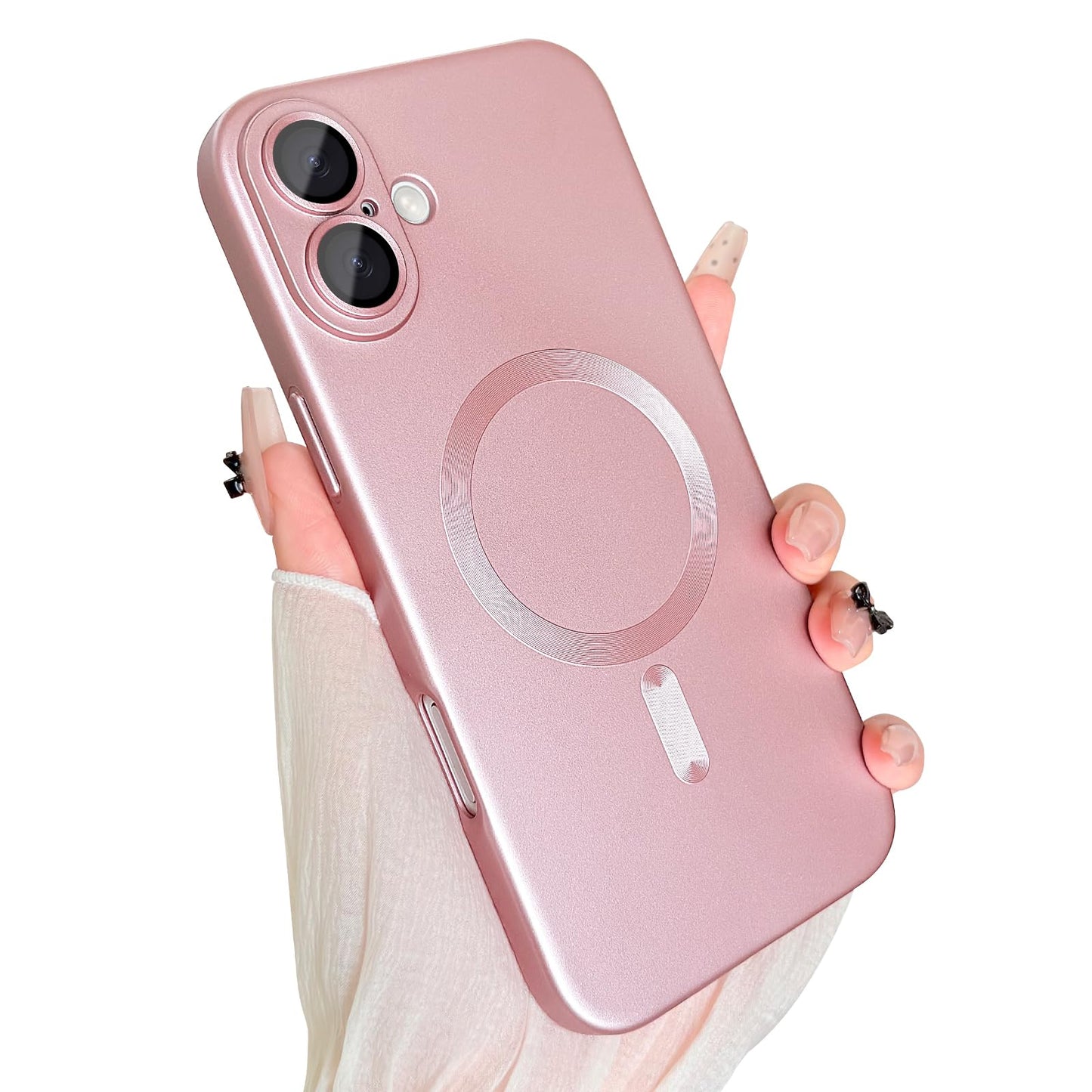 ankofave Magnetic for iPhone 16e Case, with Camera Lens Protector, Compatible with Magnetic, Slim Shockproof Bumper Soft Silicone Metallic Lustre