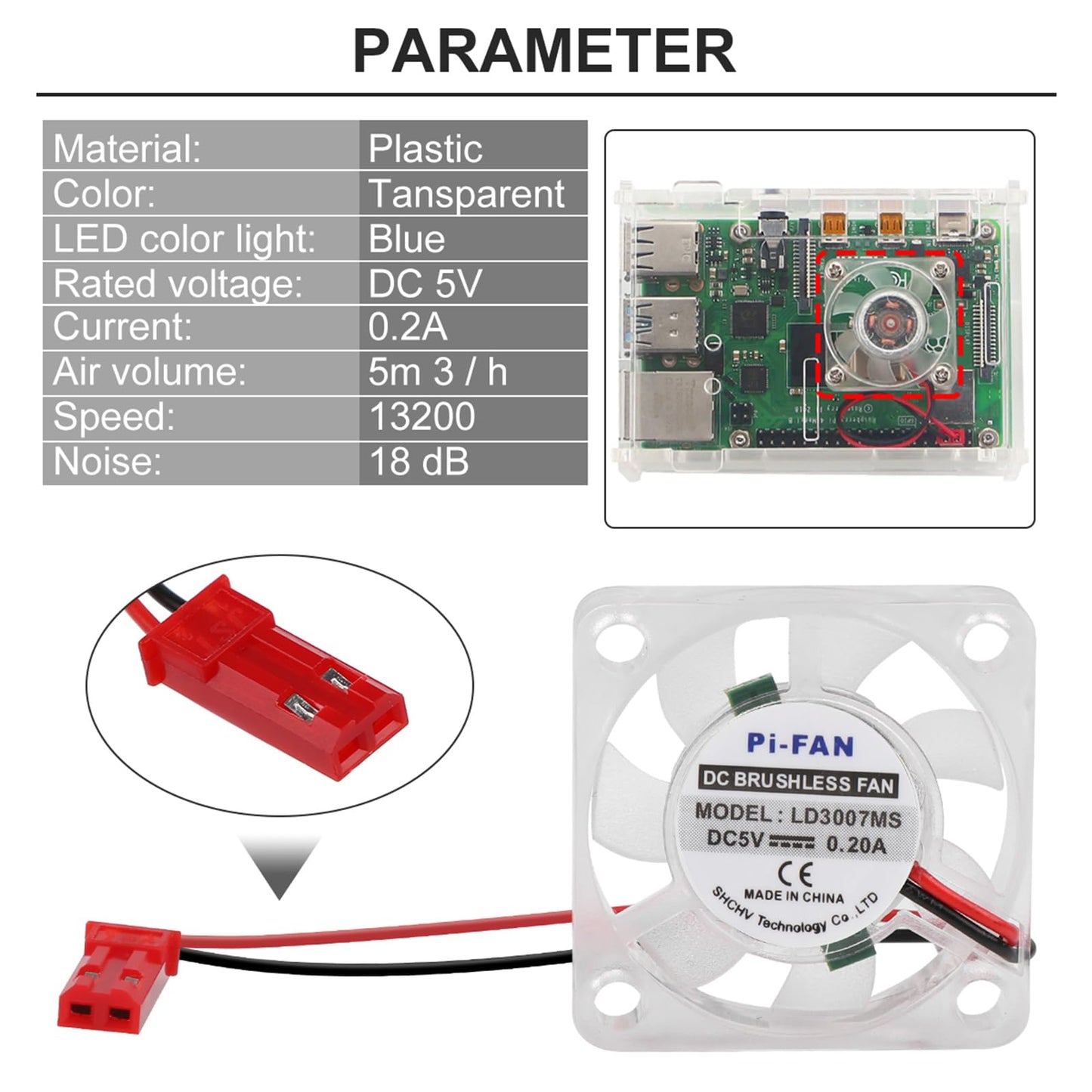 MakerFocus 2pcs Raspberry Pi 4B Fan, Raspberry Pi Cooling Fan DC Brushless CPU Quiet LED Cooling Fan 30mm x 30mm Fan Cooler Radiator 5.0V