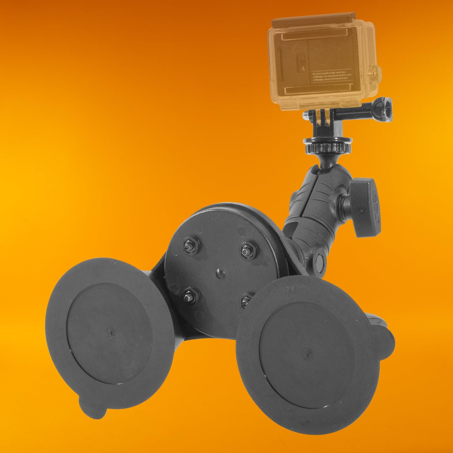 iBOLT Action Camera IncrediBOLT 360 Heavy Duty Dual/Double Suction Cup Mount for Action Cameras and 1/4 20 Accessories