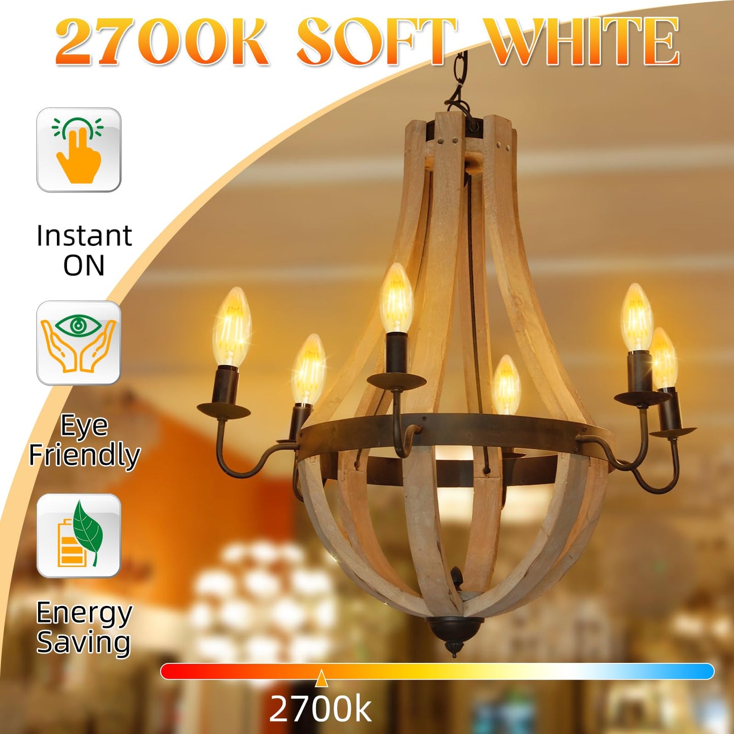 GvvooHome E12 Candelabra Bulb 40 watt Equivalent, E12 LED Bulb Soft White