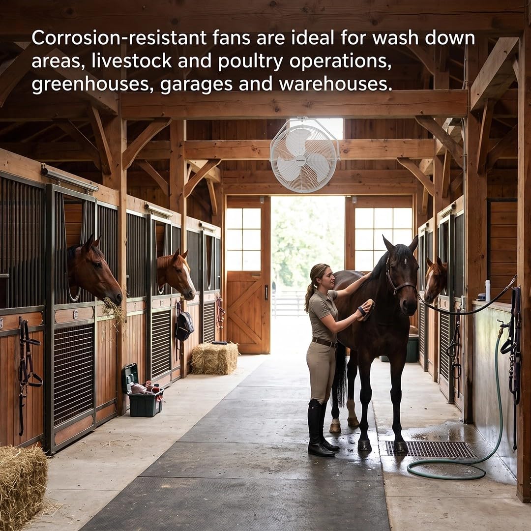 FarmTek Corrosion-Resistant 3 Speed Fan - (14 inches, Wall/Ceiling Mount)