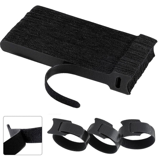 California JOS 60 PCS 6 Inches Reusable Cable Ties, Adjustable Cord Straps, Cable Organizer, Cord Wrap and Hook Loop Cords Management - Black