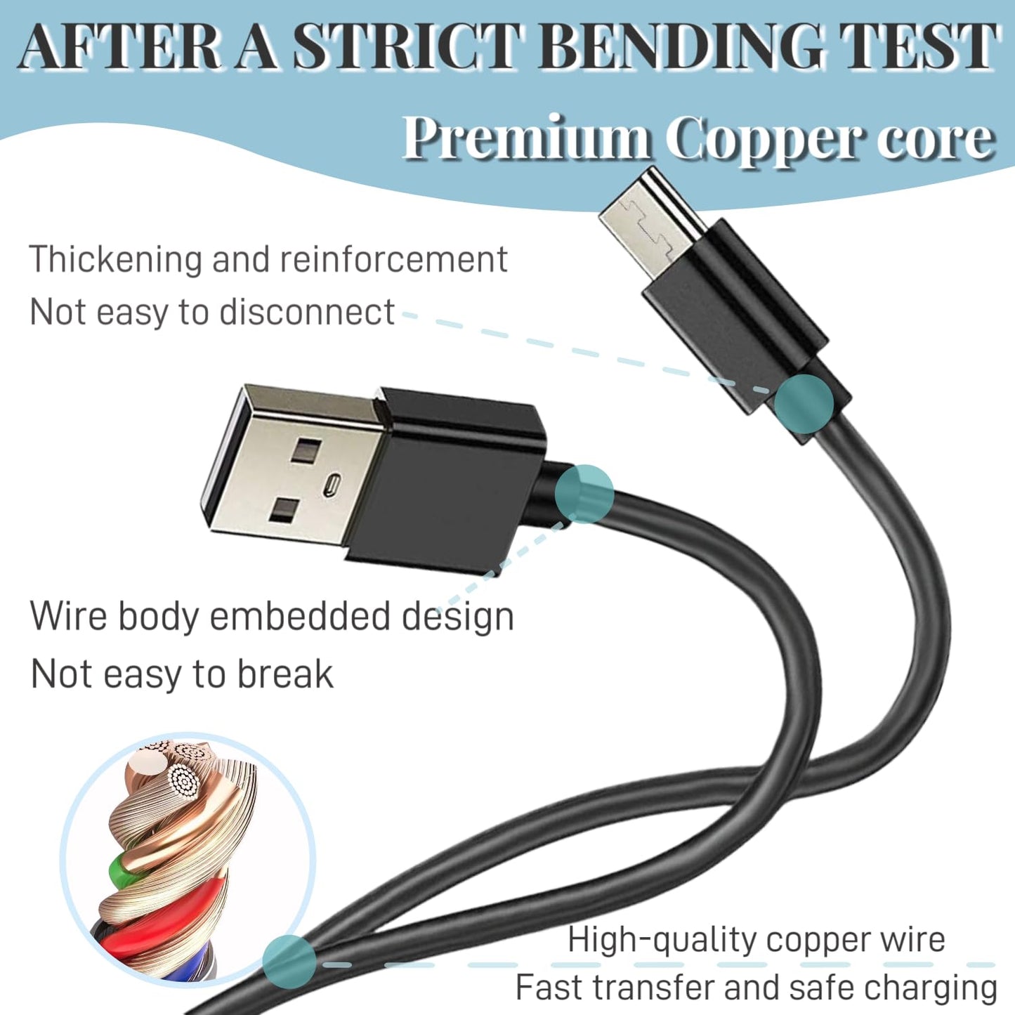 Qnanw USB C Charger Cable Compatible with for Jitterbug Lively Smart 3rd Generation, Jitterbug Flip 2nd Generation USB Wall Charging Type C Charger