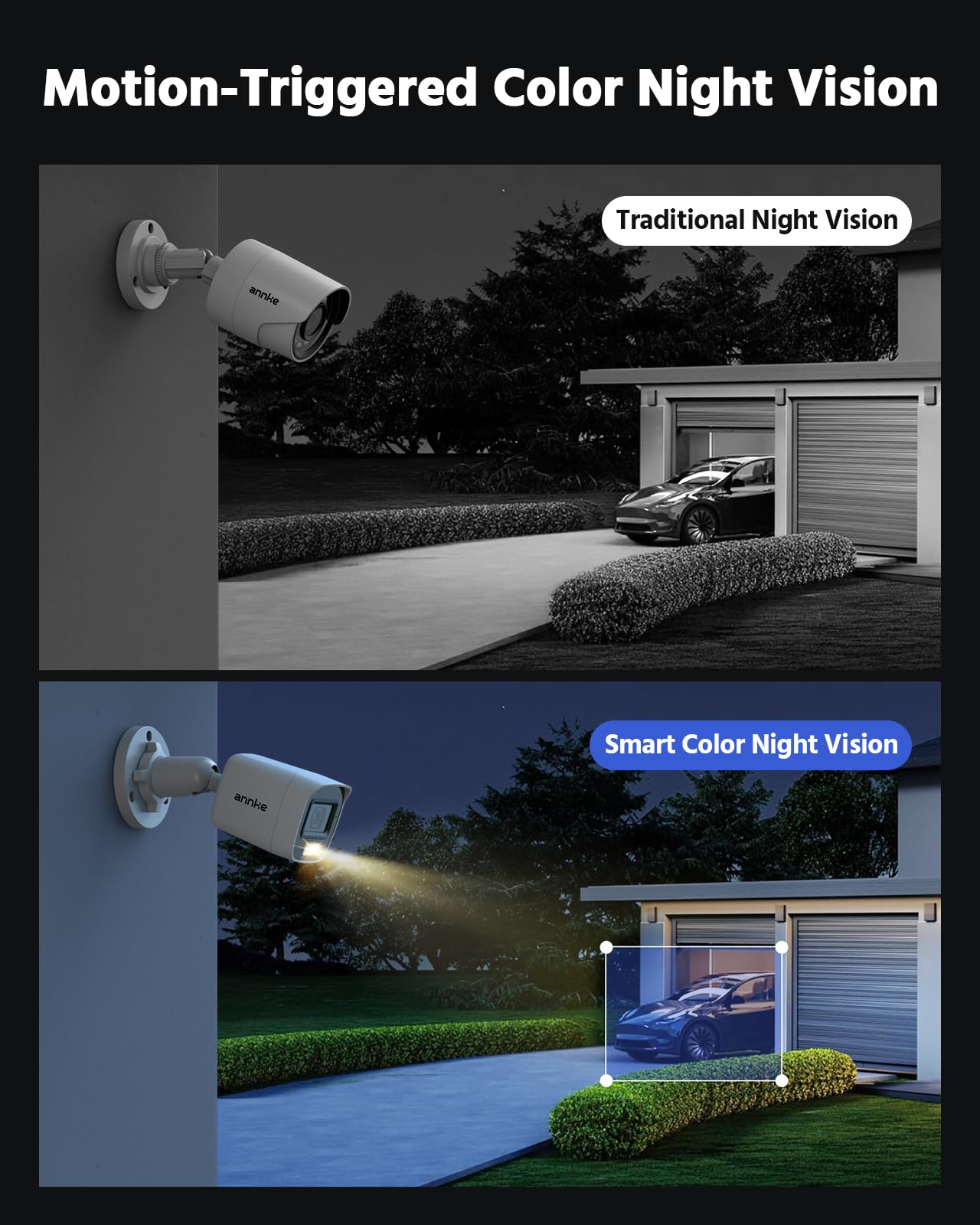 ANNKE Security Camera System, 2MP Lite H.265+ 5-in-1 16CH DVR with 4X 1080P CCTV Camera with Smart Dual Light for Outdoor, Surveillance System with AI