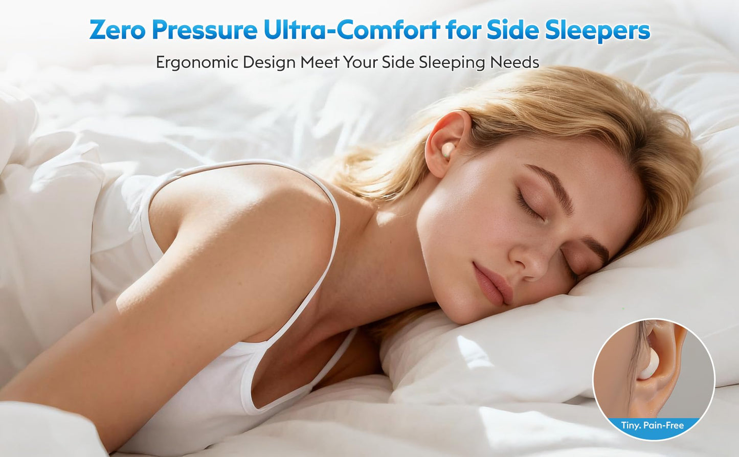 GreatQIQI Invisible Mini Sleep Earbuds for Side Sleepers, Ultra-Comfortable & Feather-Light Bluetooth 5.4 Sleep Headphones, LED Display Portable Case…