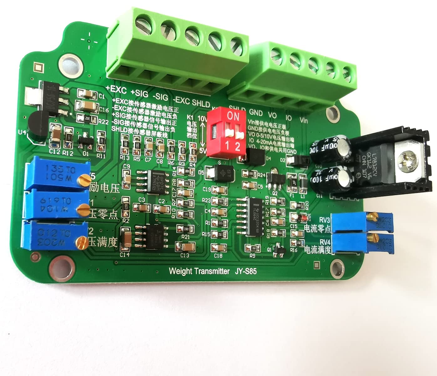 JY-S85 Weighing Scale Load Cell Amplifier Current Converter Weight Transmitter 24Vdc Supply 0-5V 0-10V 4-20mA Output Upgraded JY-S85