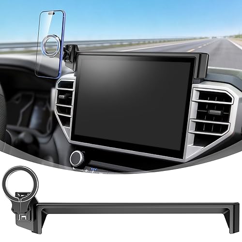 Car Phone Mount for Toyota Tundra 2022 2023 2024 2025 2026 & Sequoia 2023-2026: Magnetic Cell Phone Holder for 3rd Gen Toyota 14-Inch Screen