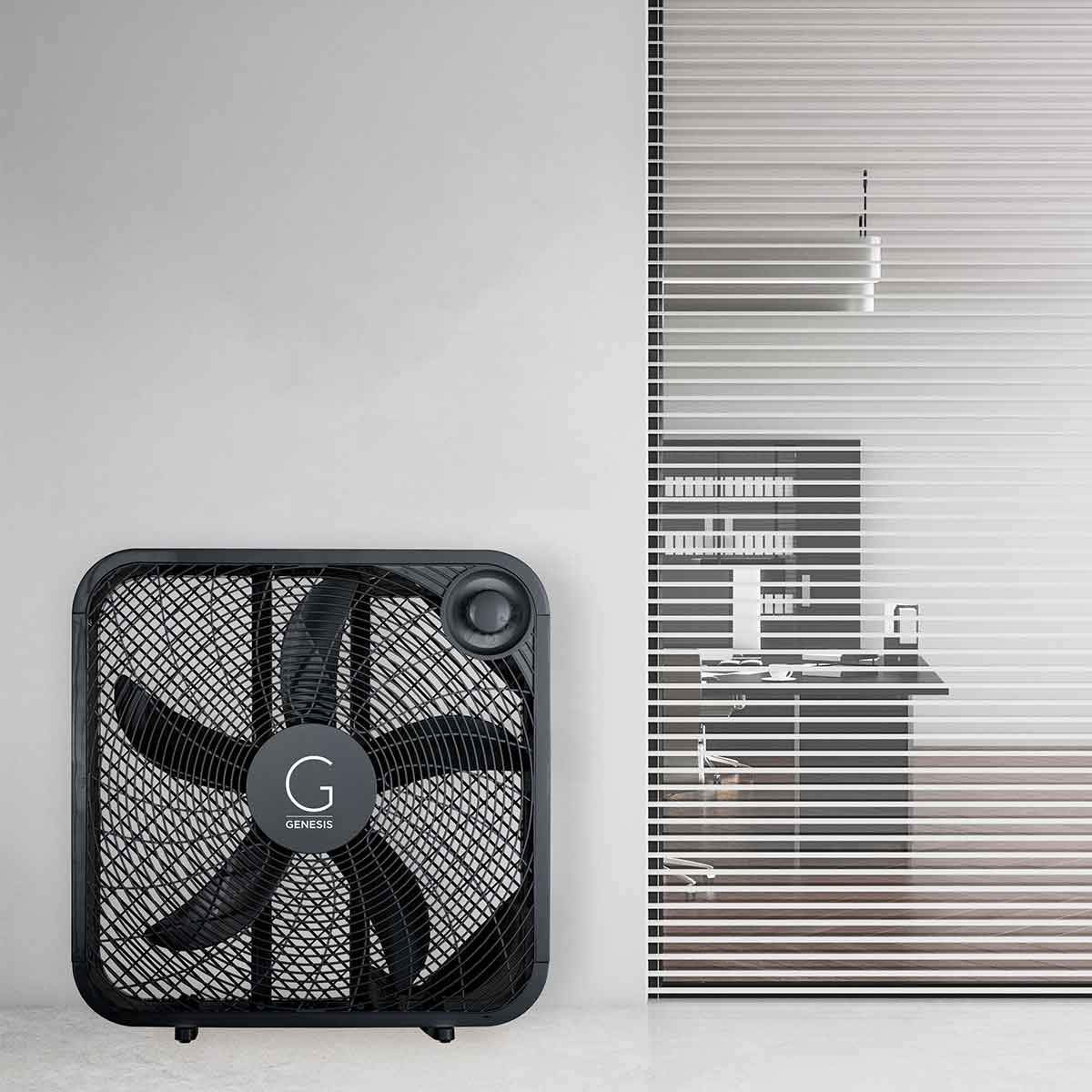Genesis 20" Box Fan, 3 Settings, Max Cooling Technology, Carry Handle, Black (G20BOX-BLK)