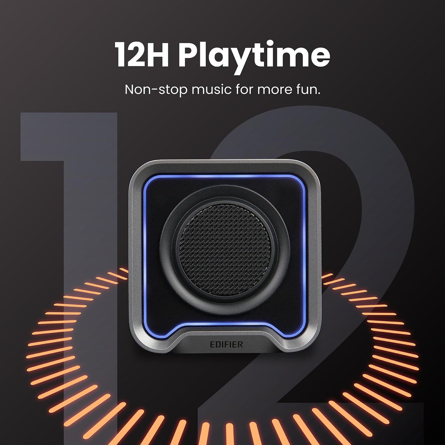 Edifier Portable Bluetooth Speaker, IP67 Waterproof and Dustproof with Deep Bass, Built-in Microphone 12H Playtime Bluetooth 6.0, Ambient Light