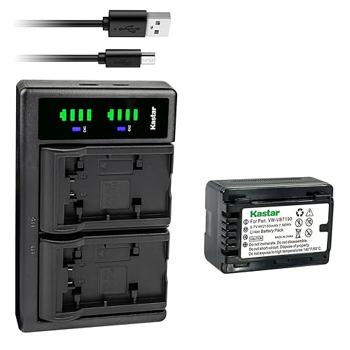 Kastar 1-Pack VW-VBT190 Battery and LTD2 USB Charger Compatible with Panasonic HC-VX870MGK, HC-VX870MGKK, HC-VX980GK, HC-VX980M, HC-VX981, HC-VX981K