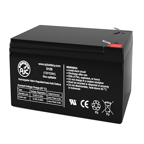 AJC Battery Compatible with Leoch DJW12-12 12V 12Ah Sealed Lead Acid Battery