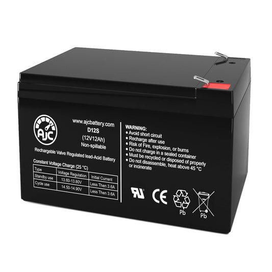 AJC Battery Compatible with Leoch DJW12-12 12V 12Ah Sealed Lead Acid Battery