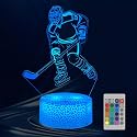 Gucoxny Hockey Night Light,3D Illusion Lamp 16 Color Changing with Remote Control & Smart Touch Christmas Gift for Fans, Birthday Present for Kids