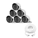 Wisenet SDC-89445BF/89447BF 5MP CCTV Surveillance Weatherproof Bullet Security Camera 82ft IR Distance Plastic Housing 3.6mm Lens 104° Wide Angle (Six