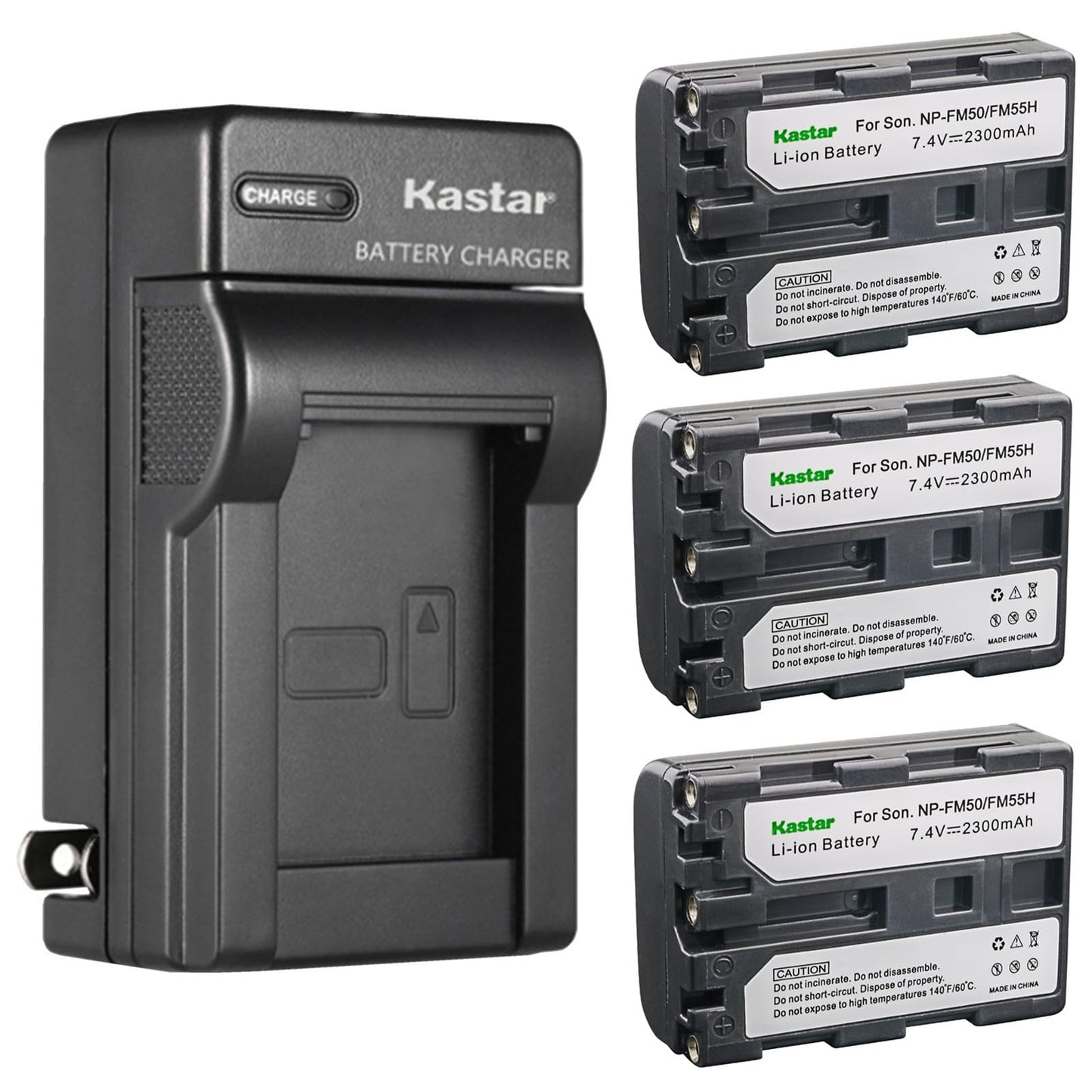 Kastar 3-Pack Battery and AC Wall Charger Replacement for Sony DCR-TRV25, DCR-TRV30, DCR-TRV33, DCR-TRV38, DCR-TRV39, DCR-TRV40, DCR-TRV50, DCR-TRV60