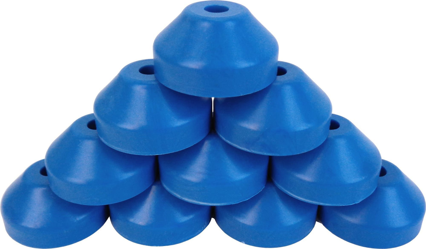 Blue Plastic 7" 45rpm Vinyl Record Dome Adapter , Quantity 10 (45 rpm)