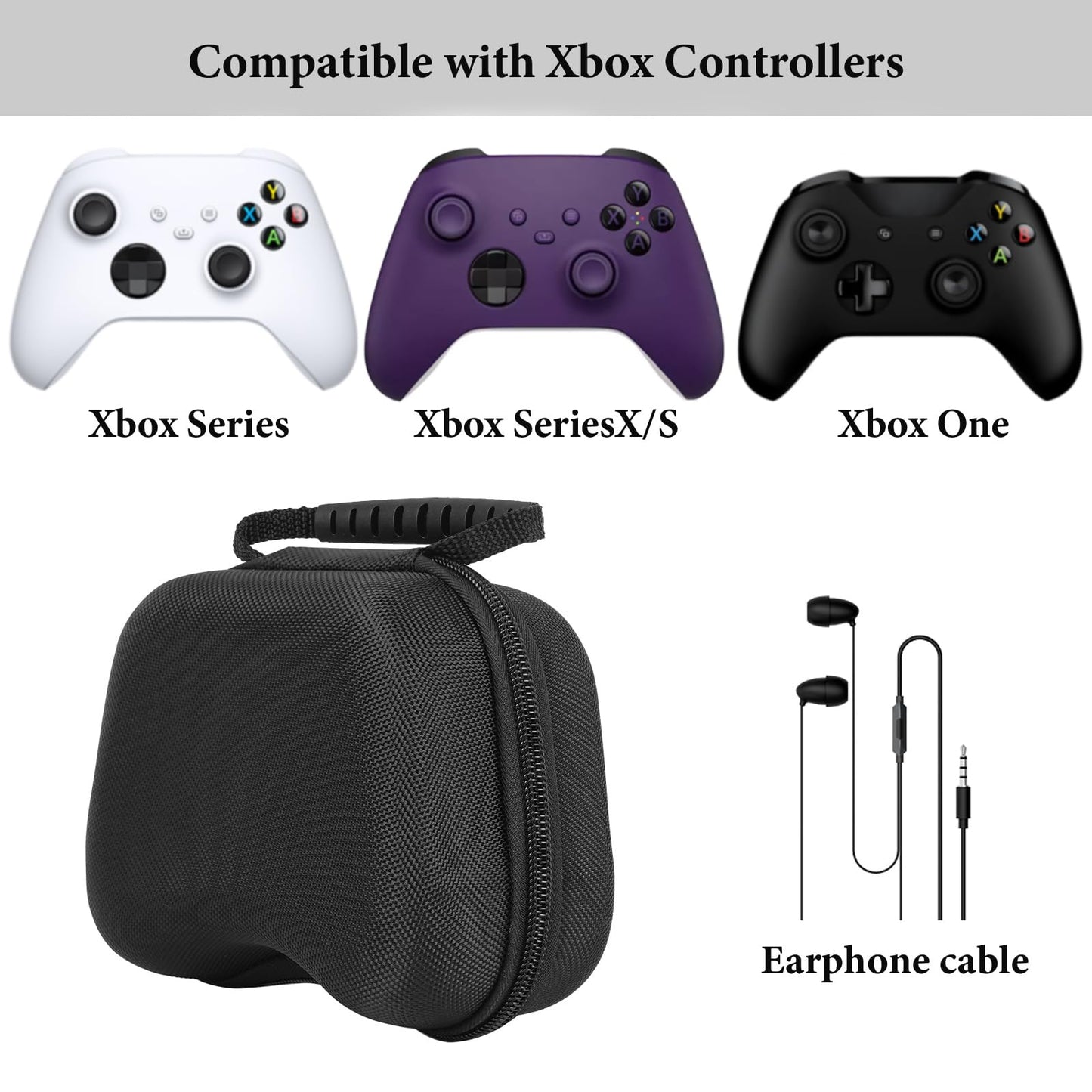 Linkidea Hard Travel Controller Bag Compatible with Xbox One, Xbox Series X/S, Portable Case for Game Accessories