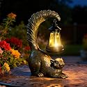 RS FURISON Solar Garden Statues Decor Squirrel with LED Lantern ,Outside Solar Squirrel Decor for Garden,Home,Lawn,Yard, Balcony Ornament- Unique