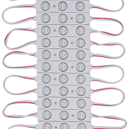 qingchenlight 200 PCS DC12V White 6500K Injection 3 LED Module 1.32W Waterproof Decorative Back Light for Letter Sign Advertising Signs with Tape