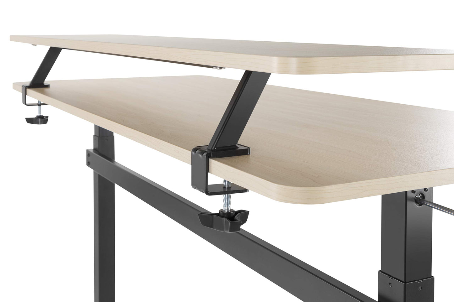 Stand Steady 55 Inch Clamp On Desk Shelf | Large Monitor Riser Supports 3 Screens for Extra Storage | Ergonomic Monitor Stand Securely Attaches