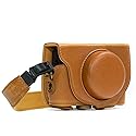 MegaGear Ever Ready Protective Leather Camera Case, Bag for Sony Cyber-Shot DSC-WX500 Digital Camera (Light Brown) (MG601)