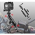 360°Motorcycle Camera Mount for GoPro Bike Holder Handlebar Mount Bracket 1/4 Metal Stand GoPro Hero10/9/8/7/6/5/4/3+ Action Cameras Accessory (Fits