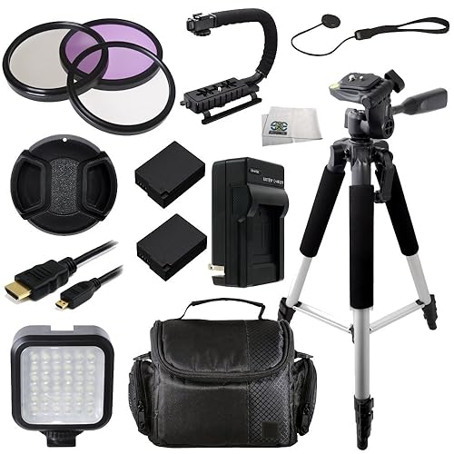62MM 12 Piece Accessory Kit for Panasonic Lumix DMC-FZ1000 4K Digital Camera Includes 3 Piece Filter Kit, 2 Extended Life Replacement Batteries, 57"