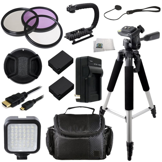 62MM 12 Piece Accessory Kit for Panasonic Lumix DMC-FZ1000 4K Digital Camera Includes 3 Piece Filter Kit, 2 Extended Life Replacement Batteries, 57"