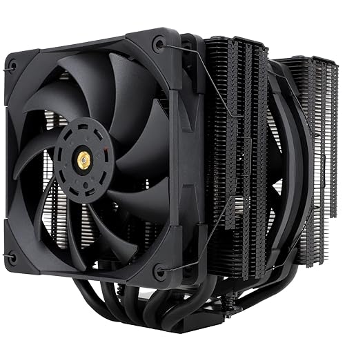 Thermalright FC140 Black CPU Air Cooler,Dual Tower 5 Heat Pipe,TL-D14X-B and TL-C12PRO PWM Fan,Aluminium Heatsink Cover, AGHP Technology, for AMD